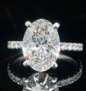 4.22 Carats Oval Diamond Hidden Halo Engagement Ring in 14k White Gold - GIA Certified, VS2-G $39,500 VIDEO