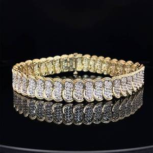 4.00 Carat Diamond Tennis Bracelet in Yellow Gold, 10mm FlatSmooth Links $6900 Retail VIDEO