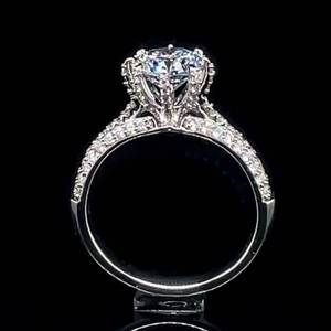 2.07 Carat Fancy Very Light Blue & White Diamond Round Brilliant Solitaire Pave Split Shank Ring in 14k White Gold $8,999 Retail VIDEOS