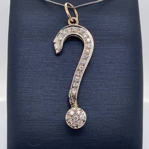 One-of-a-Kind Convertible 0.78 Carat Custom Large Folding Heart - Question Mark Two Looks in One Drop Pendant in 14k White Gold $3,800 Retail VIDEO