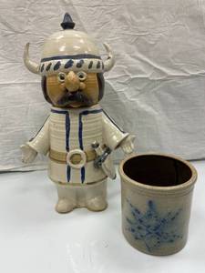 DAKOTA STONEWARE VIKING COOKIE JAR.