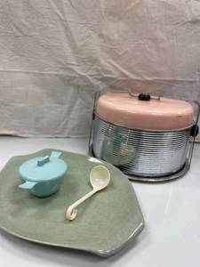 VINTAGE PINK CAKE PAN, RUSSEL WRIGH...