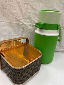 VINTAGE GREEN THERMOST, BREAD WAMER...