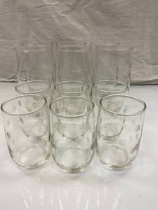 VINTAGE SET OF GLASSES, POLKA DOTS...