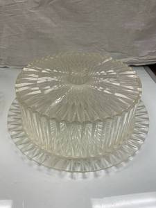 VINTAGE PLASTIC CAKE COVERS W BASE...