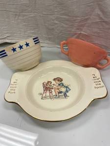 VINTAGE CHILDS FEEDING DISH, BUTTER...
