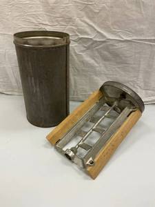 VINTAGE TIN ICE CREAM MAKER AND MIS...