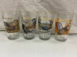 SET OF 4 WILDLIFE BUDWEISER GLASSES...