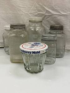 LOT OF VINTAGE GLASS JARS...