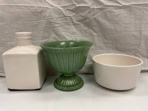 WHITE AND GREEN POTS...