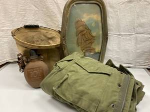 VINTAGE MILITARY JACKET, SHIP PICTU...