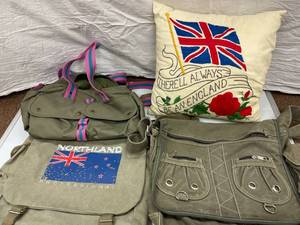 LOT OF HANDBAGS, LIKE NEW AND PILLO...