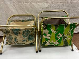 VINTAGE PAIR OF SEWING BAGS WITH HA...