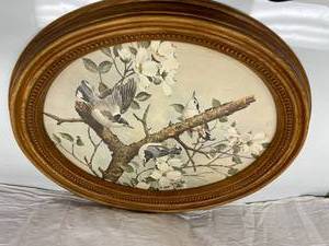 BRASS WALL DECORE AND BIRD PICTURE...