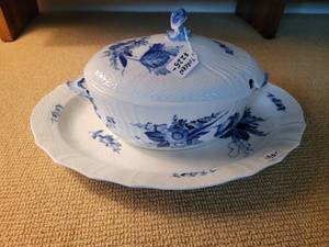 Large Royal Copenhagen Covered Casserole and platter.
