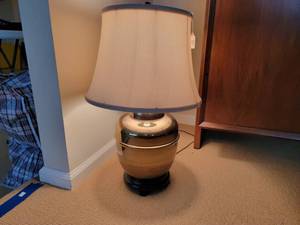 Brass Lamp with Shade.