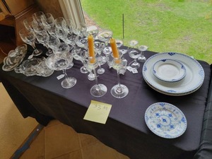 Lot of Crystal. Kosta Candlesticks. Glasses. Trays. etc.