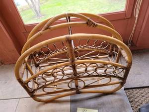 Vintage Bamboo Magazine Rack.