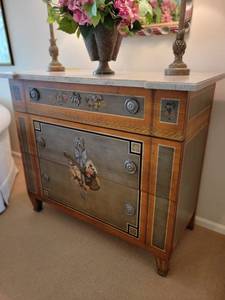 Vintage Drexel Heritage Hand Painted Chest of Drawers in Louis Xvi  Neoclassical Style