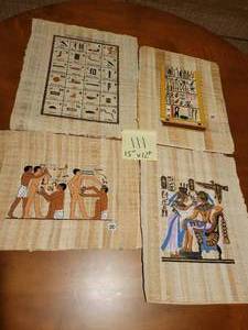 Set of 4  Egyptian papyrus.