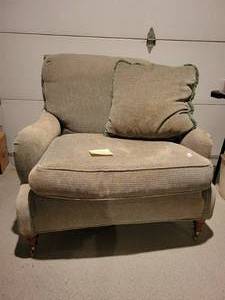 Vintage Armchair with Brass Casters.