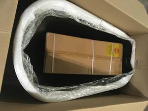 lot 6 image: 53.9 in. Fiberglass Flatbottom Freestanding Bathtub with Tub Filler Combo in Solid Matte Black Inside and Outside by AKDY Customer Returns See Pictures