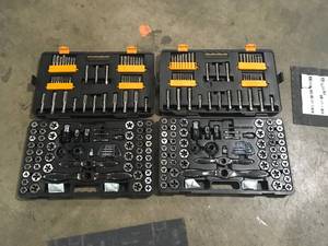 lot 19 image: 2 Lots of GEARWRENCH  SAEMetric Ratcheting Tap and Die Set (114-Piece) Customer Returns See Pictures