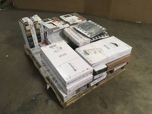 lot 22 image: Pallet of Mixed Flooring and Misc Items Various Models and Conditions  Customer Returns See Pictures