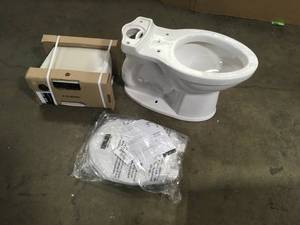lot 23 image: American Standard  Champion Tall Height 2-Piece High-Efficiency 1.28 GPF Single Flush Elongated Toilet in White Seat Included   Customer Returns See Pictures