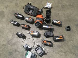 lot 37 image: Lot of Assorted Ridgid Batteries and More  Customer Returns See Pictures