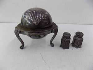 Salt & Pepper Shakers & Dish