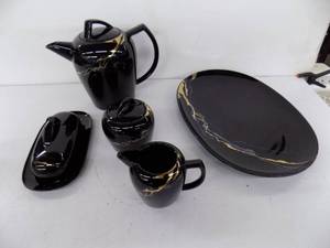 Plater, Coffee Pot, Cream, Sugar, & New Butter Dish - Glassware by Noritake