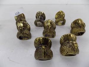 8 - Metal Turkey Napkin Rings