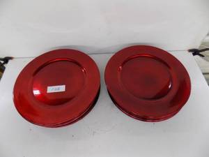 25 - Red Plastic Decoration Plates 13