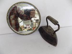 Antique Round Mirror  Iron