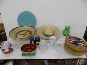 Dishes - Platter, Cowboy Hat Bowl, Salt & Pepper, Bowl & Lid etc