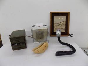 Shoe Stretcher, Box with Nails, Hardware, Clock, Snake Light