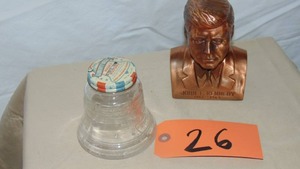 lot 26 image: John F Kennedy Bank  And Liberty Bell Nashs Mustard Bank