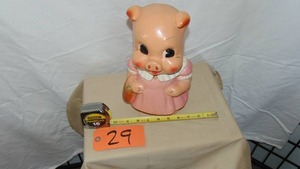 lot 29 image: Penny Pig Chalkware Carnival Pig Bank