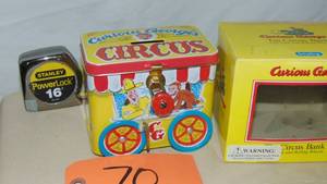 lot 70 image: Curious George Tin Circus Bank