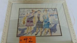 lot 92 image: Girls Gossip Print by Elaine DeNiro