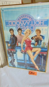 lot 101 image: Hollywood Diner Poster - Elvis, Marilynn, James Dean