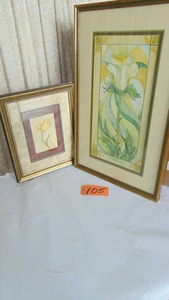 lot 105 image: Mixed Lot Framed Floral Art