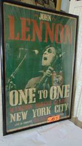 lot 107 image: Vintage John Lennon One To One Concert Poster 24 x 36
