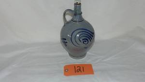 lot 121 image: Vintage Cobalt Glaze Heavy Stoneware Jug