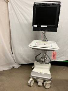 lot 26 image: Humanscale Healthcare&nbspPoint of Care Cart&nbspMobile Standing Desk with Polycom Monitor - Monitor Guaranteed To Work - Cart Untested #2