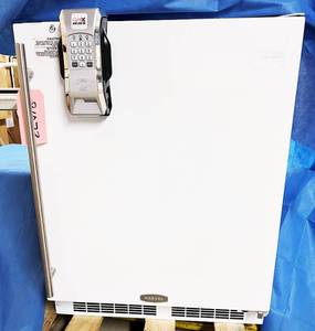 lot 61 image: MSRP $2800 Marvel MA24RAS2RW&nbsp24 Inch Professional High Performance Refrigerator w2 Cantilever Glass Shelves, Integrated Door Lock (No Key Can Be Purchased Online), Touch Pad Lock Added (Unknown Combo) Interior Is In Like New Condition 