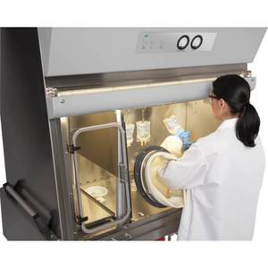 lot 57 image: WOW MSRP $15,000 NuAire PharmaGard NU-PR797 Compounding Aseptic Isolator&nbspRestricted Access Barrier System Pharmacy Laboratory Fume Hood Biosafety Cabinet WOW W Power Lift Base, Sub-Divided Work Chamber -Like New Working Condition See Youtube