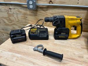 lot 65 image: DEWALT Cordless Hammer Drill with Charger and 2 Batteries
