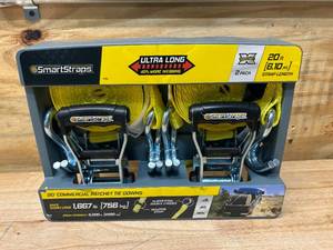 lot 11 image: SMARTSTRAPS 20 Commercial Ratchet Tie Downs- 2 Pack